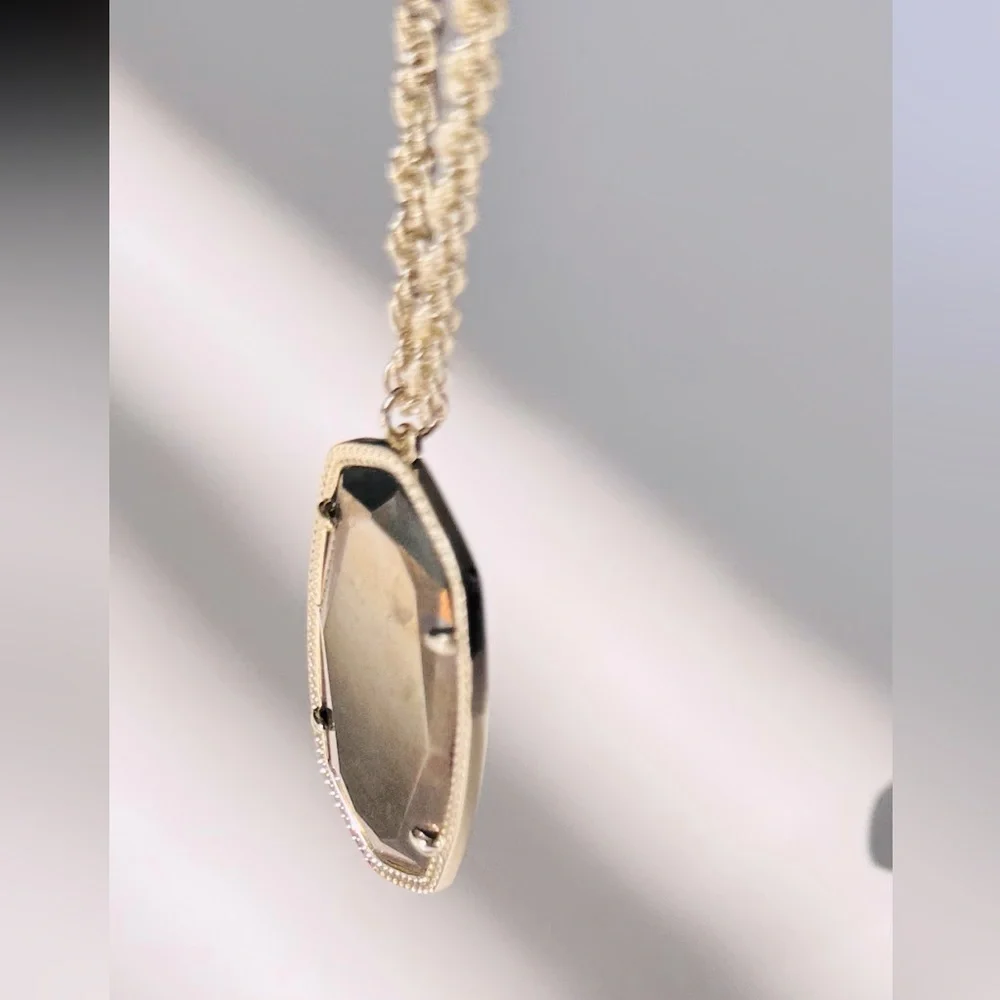 KENDRA SCOTT Gold & Brown Pyrite Long Necklace & Pendant - Picture 4 of 10